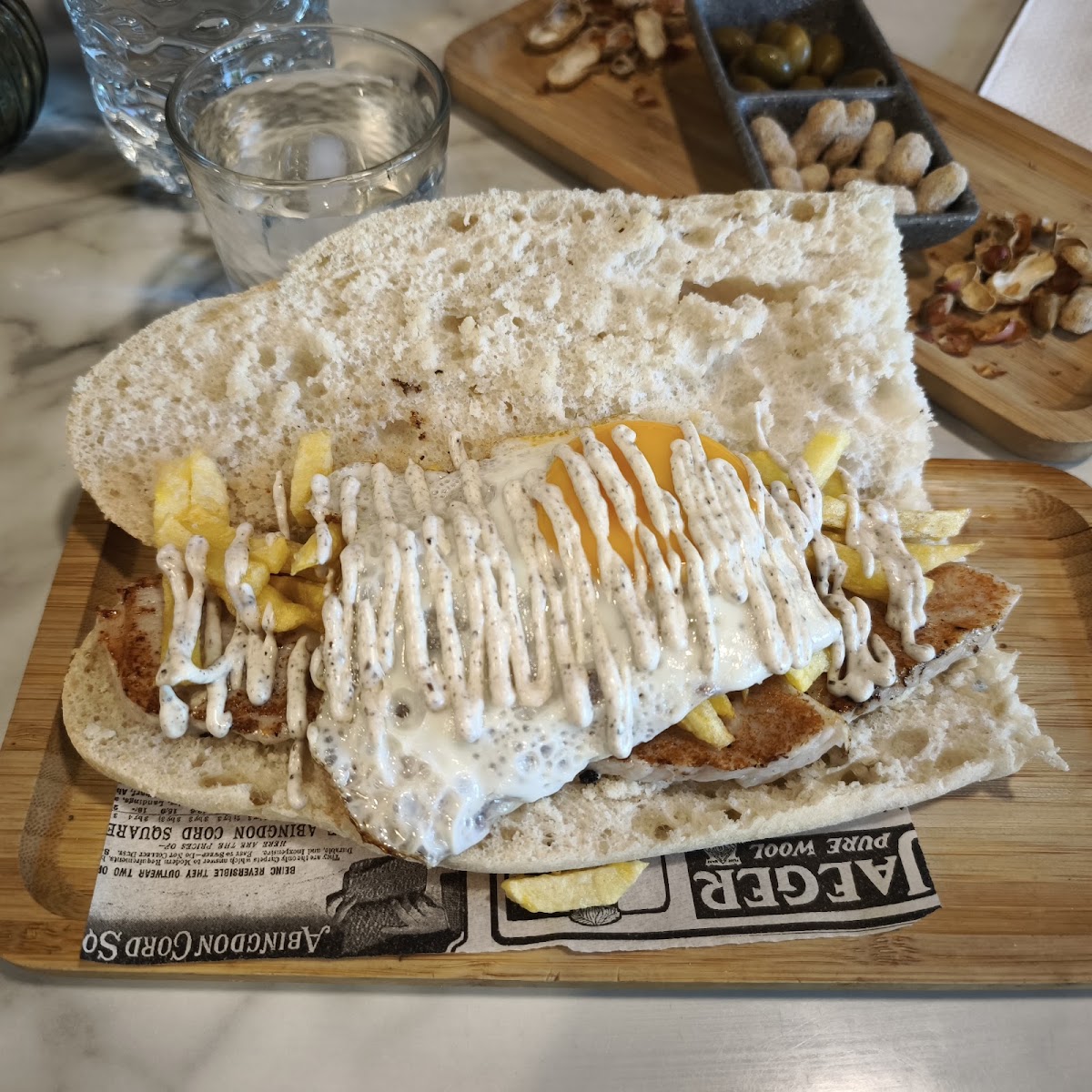 Bocadillo en pan plano